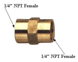 1/4" x 1/4" Brass Fitting Female (NPT)