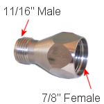 G-7/8" to F-11/16" Adapter, Stainless Steel