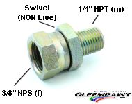 Connector, Swivel (NON Live), 3/8" (Female) X 1/4" (Male)